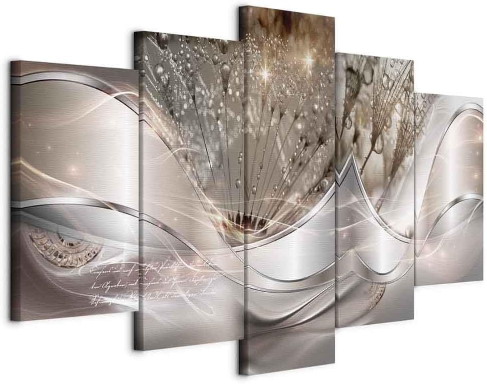murando Canvas Wall Art Abstract Flowers 100x50 cm / 40"x20" 5 pcs. Large Canvas Prints XXL - Art Deco Pictures for Bedroom Walls - Home Decor Wall Pictures for Living Room Dandelion a-C-0087-b-n