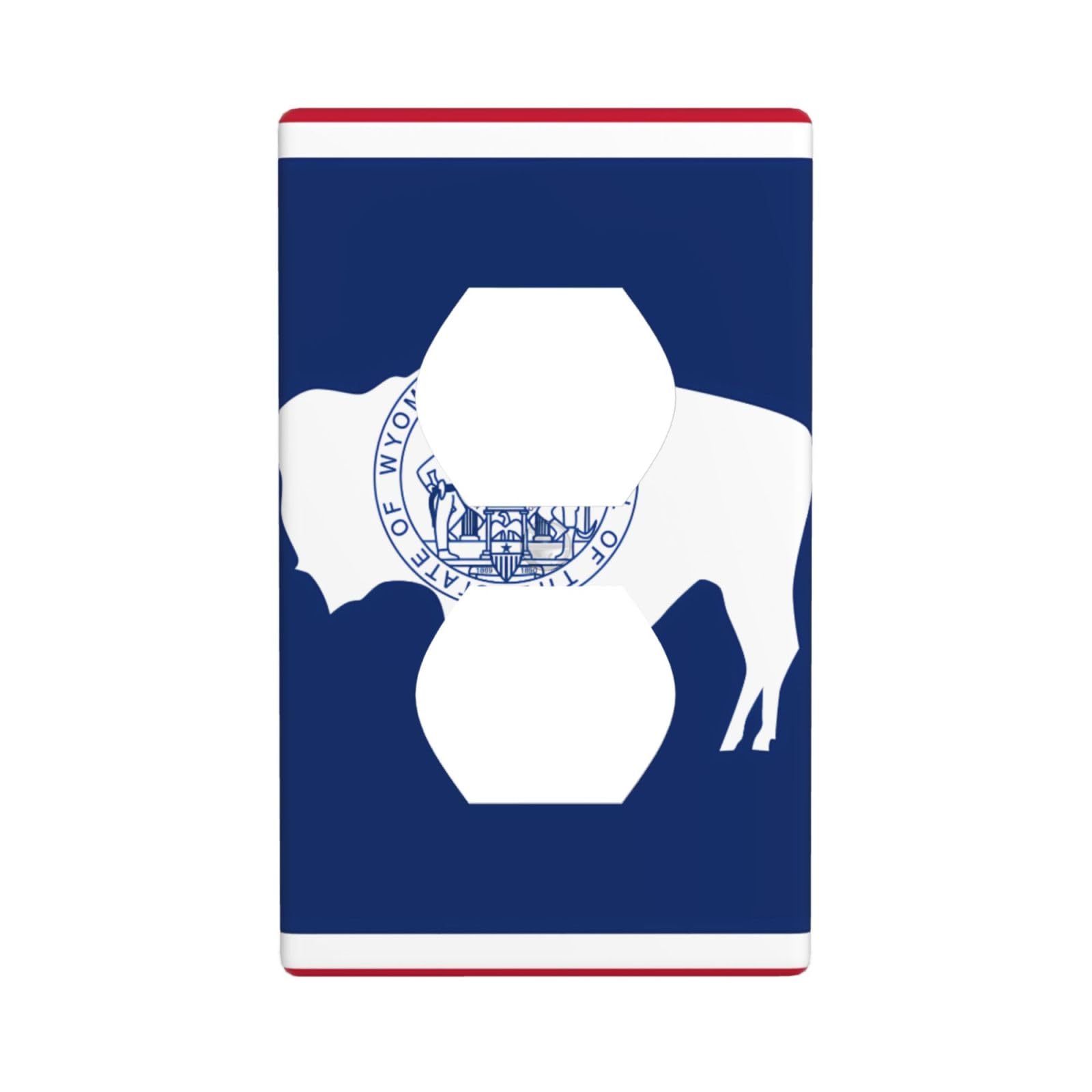 Wyoming State Flag Unbreakable Polycarbonate Switch Plate-1 Gang Screwless Wall Plate for Home Office
