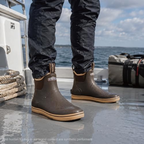 Image of SUREWAY Men's Deck Boots Professional Non-Slip Fishing & Ankle Boating Boot Waterproof Rain Boots, Lightweight Neoprene Rubber Deck Boots