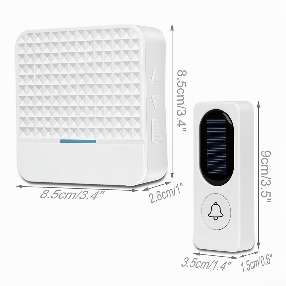 Sonnette de porte sans fil étanche à énergie solaire sans fil Installation rapide et facile En métal ABS Sonnette Sans Fil Intelligente Solaire Pour grandes maisons hôtels villas