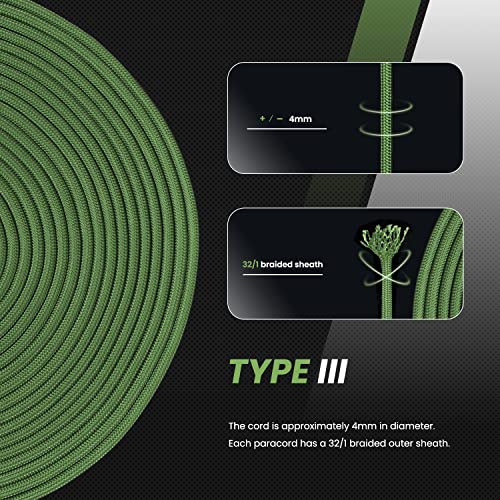 Abma Cord Paracord 620 lbs 4mm 9 Strands 100% Nylon 30M - Forest green, Solid-forest Green, 30 Meters - Image 4