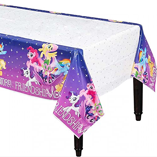amscan 571922 Little Pony Design Plastic Table Cover-1pc, Purple, 95.7 x 53.9 inch (Rectangular)