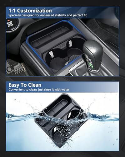 Image of Cup Holder Insert for 2023-2026 Mazda CX50, Soft TPE Rubber Cup Holder Liner for Center Console, Spill-Resistant Protector for Base /Select /Preferred /Premium /Turbo, Not for CX-5
