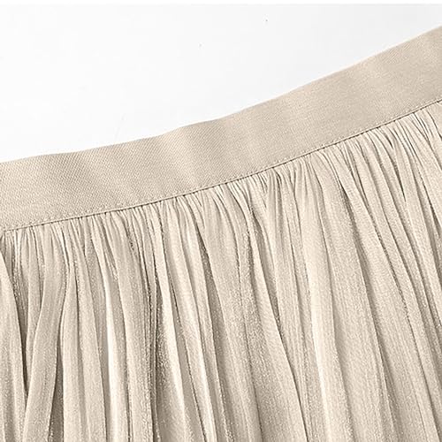 Summer Pleated Skirts Women Elastic Waist Flowy Skirt Beach Vacation Maxi Skirts A Line Boho Skirts Long Casual Skirt2