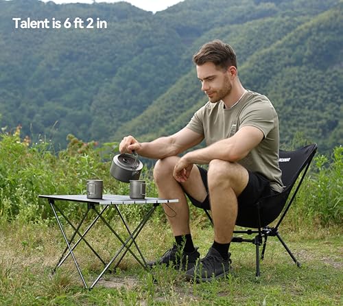 Image of MARCHWAY Lightweight Folding Camping Chair, Portable Foldable Compact for Outdoor Camp, Travel, Beach, Picnic, Festival, Hiking, Backpacking, Supports 330Lbs (Black)