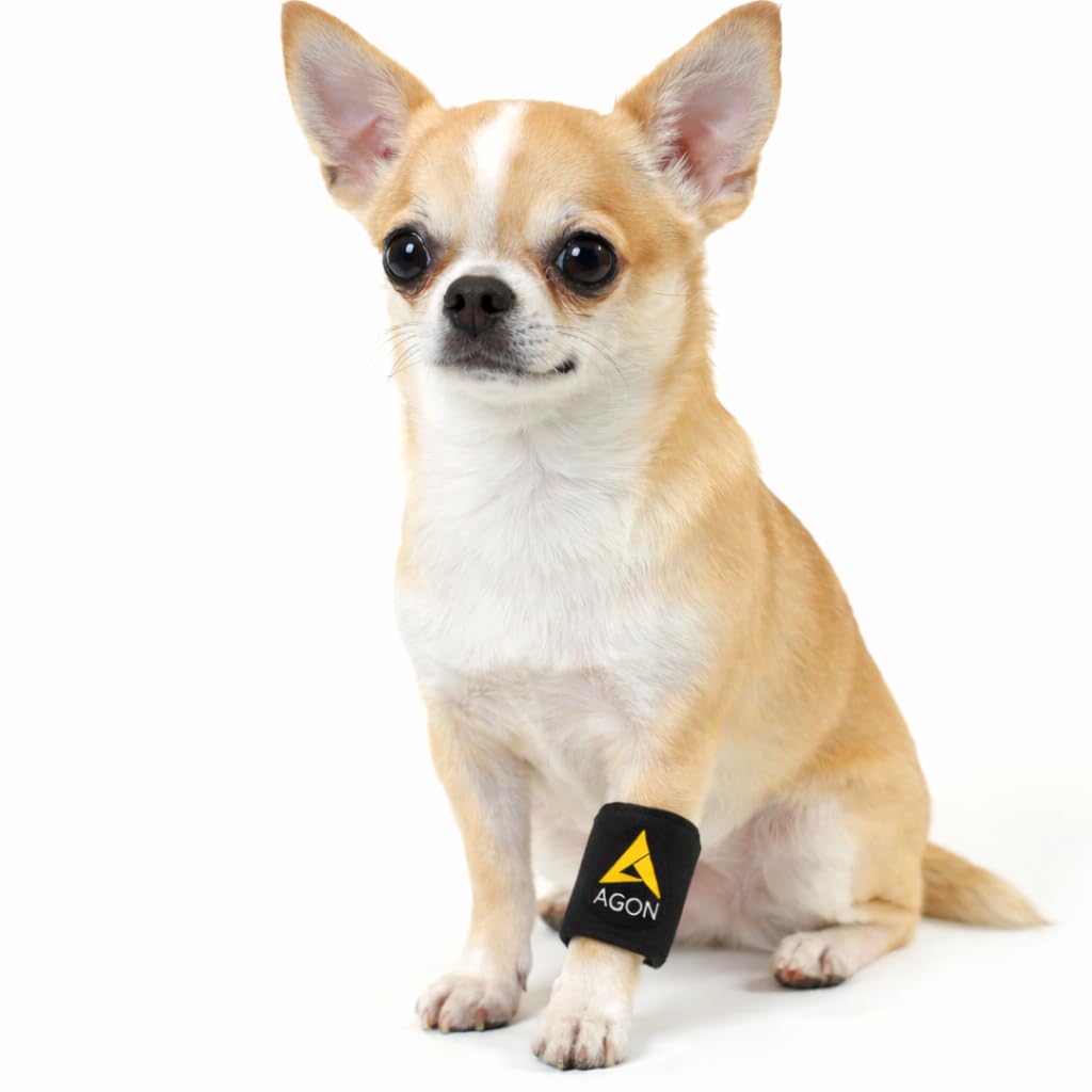 AGON® Dog Canine Front Leg Brace Paw Compression Wraps with Protects Wounds Brace Heals and Prevents Injuries and Sprains Helps with Loss of Stability Caused by Arthritis (XXS/XS)