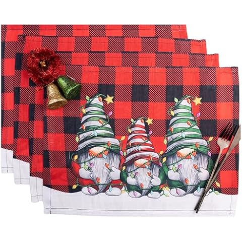 D'Moksha Homes Christmas Gnomes Placemats Set of 4 Cover