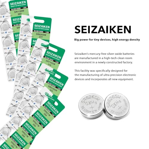 Image of Seizaiken 364 SR621SW Silver Oxide Watch Battery, 1.55V, 23 mAh, Mercury-Free, 5 Batteries, Made in Japan by Seiko