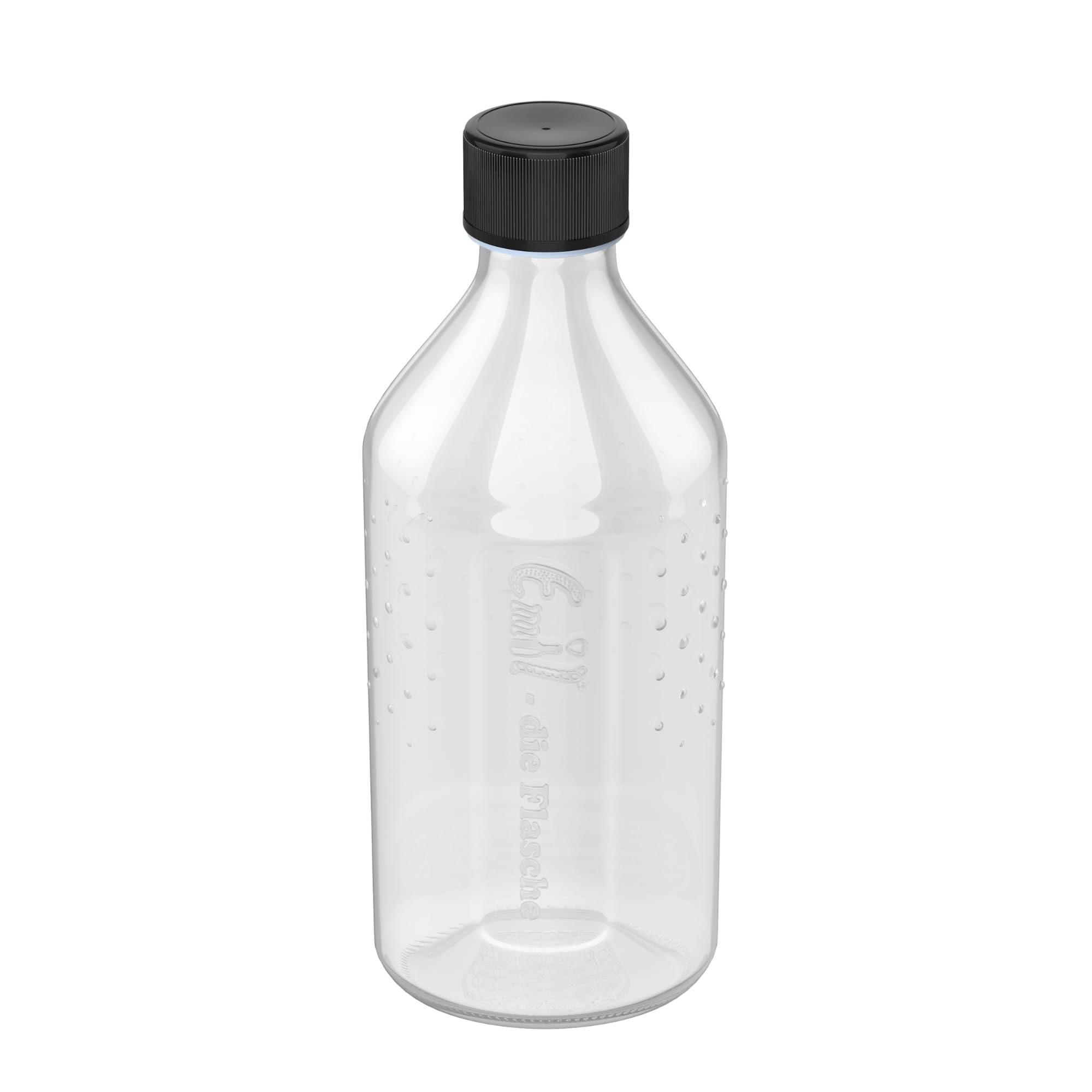 Emil Ersatz-Glasflasche Trinkflasche aus Glas spülmaschinenfest BPA-frei mit Schraubverschluss 0,3l Oval