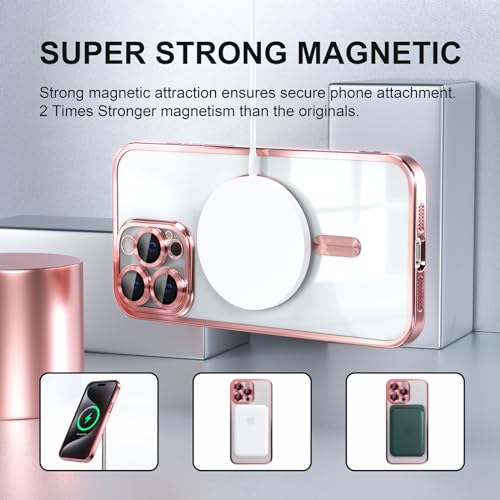 Image of Misea Magnetic for iPhone 15 Pro Case Compatible with MagSafe Pink