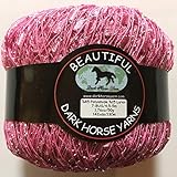 Princess Glitz Ladder Ribbon Yarn Dark Horse Beautiful #B102 Pink Silver Metallic Ladder