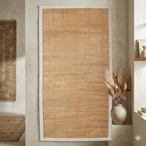 Image of Bamboo Curtains, Brown, Outdoor Rain Sun Dust Privacy Protection, Traditional Style, Rod Pocket, Light Filtering, for Window Door Balcony (3x7)
