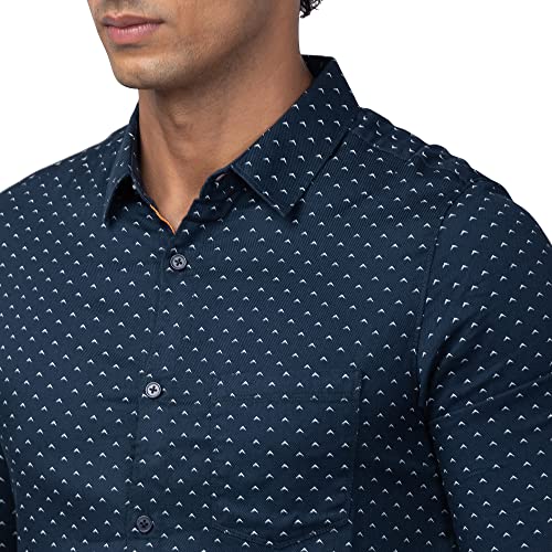 Image of Spykar Men's Slim Fit N /A Full Sleeve Printed Casual Shirts
