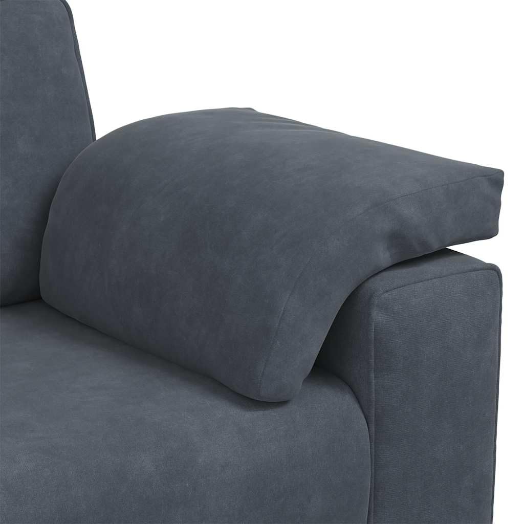 Homgoday Sofá de 3 plazas de Terciopelo Gris Oscuro 178 cm Sofá Moderno para Sala de Estar/Dormitorio/Oficina, Fácil Montaje Sofá Pequeño
