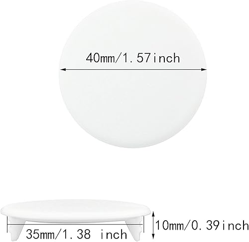 Miniatura 2 de 20 unids 1.378 in plástico oculto bisagra agujero tapa enchufe blanco