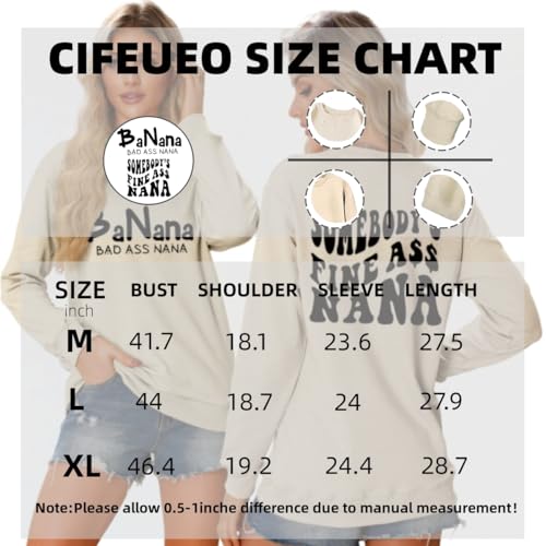 Banana Bad Ass Nana Grandma Grandmother Sweatshirt, Funny Double-Print Letter Graghic Long Sleeve Nana Tops4