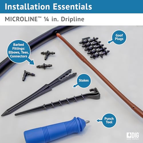 DIG ML-509B ¼” 500’ MICROLINE™ Dripline, 9” Dual Outlet Emitter Spacing, UV-Resistant Tubing for Garden & Landscape Irrigation | Flexible, Durable, Water-Saving | Easy Installation (Brown) by DIG - Image 5