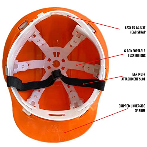 Image of LADWA Orange Heavy Duty Superior Safety Helmet, ISI Marked Industrial Protective Hard Hat for Construction, Factory and Outdoor Work Safety Applications (Pack of 1)