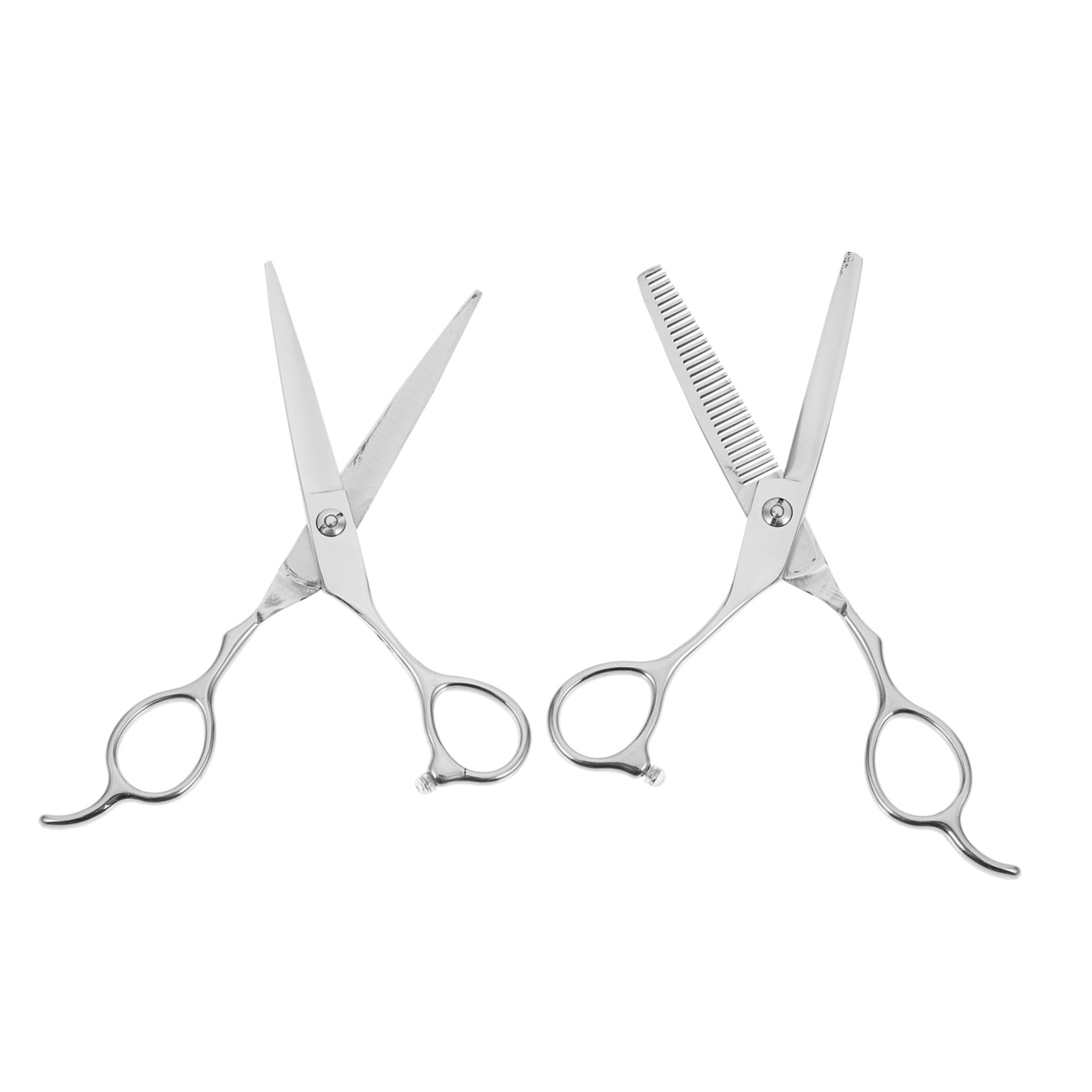 Beaupretty Ciseaux de Coiffure Ergonomiques 6 Pouces en Acier Inoxydable 2 Pièces Argentés pour Gauchers pour Usage Professionnel ou Amateur