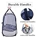 Mesh Pop-up Laundry Hamper, Folding Laundry Basket Tall Clothes Hamper with Durable Handles, 2 Pack Navy Blue