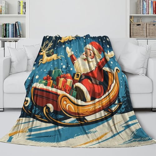 Couverture microfibre de Noël Yule 180x200cm pour lit et canapé