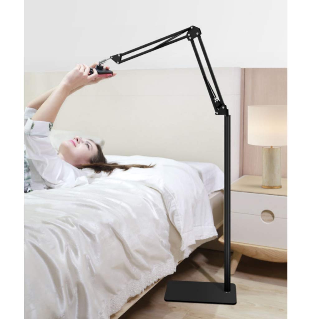 Supporto per tablet, regolabile in altezza, girevole a 360 gradi, supporto per telefono con base in metallo per supporto da letto per smartphone tablet con schermo da 4 ~ 11 pollici, lettore di e-book