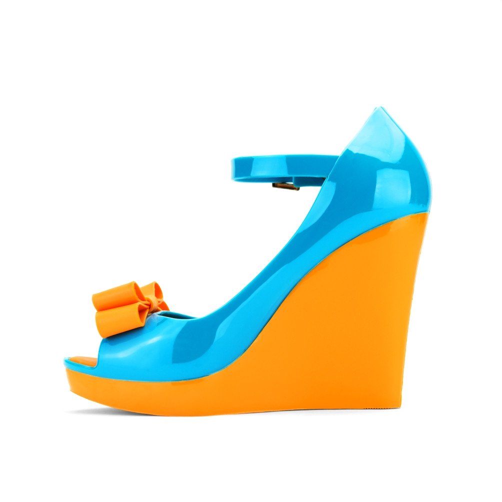 Chemistry B812 Women's Fashion Ankle Strap Sexy Stiletto High Heel Platform Wedge Pumps Shoes (6 B(M) US, Blue Orange)