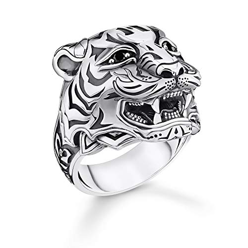 Thomas Sabo TR2294-643-21 - Anello da uomo in argento Sterling 925 annerito, nero, argento., 66 cm