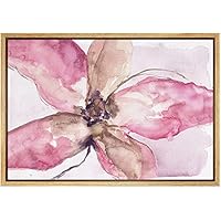 SIGNWIN Framed Canvas Print Wall Art Teal Flower Arrangement Geometric Line Illustrations Modern Art Mid-Century Modern Colorful Warm for Living Room, Bedroom, Office - 16