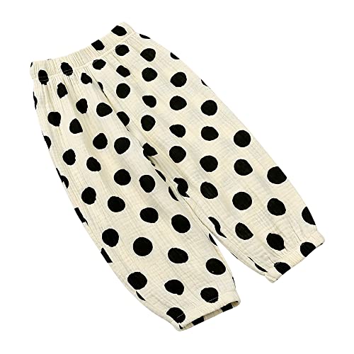 Image of Kids Tales 3 Pack Boys Girls Cotton Linen Pants Child Basic Plain Solid Trousers Big Kids Elastic Waist Long Pants Bloomers