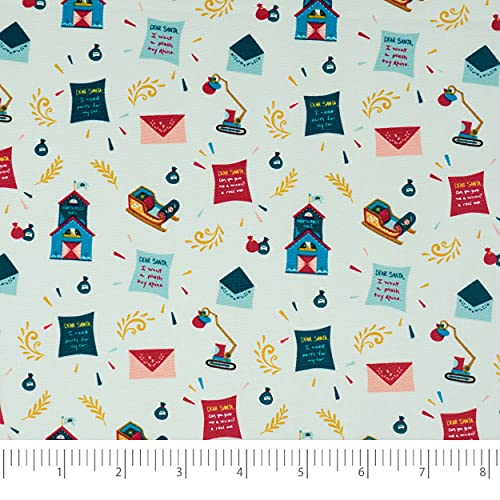 SINGER® Fabrics - 100% Cotton, Christmas Collection, Houses Letters, Cut by The Yard