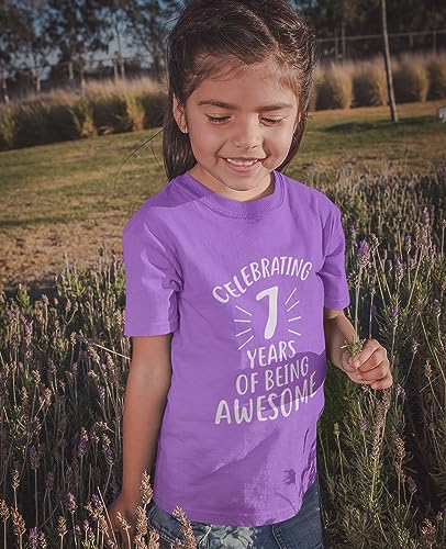 Tstars 7th Birthday Shirt Girl Gifts for Girls 7 Years Old Kids Fitted T-Shirt3