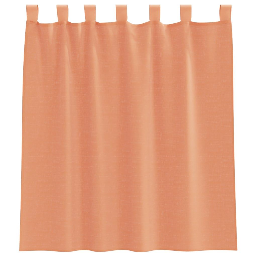 Voile Vorhänge mit Schlaufen Terrakottarot 2 Stück 140x140 cm halbtransparenter Fenstervorhang für Wohnzimmer Schlafzimmer Balkon Terrasse mit Sichtschutz und Sonnenschutz