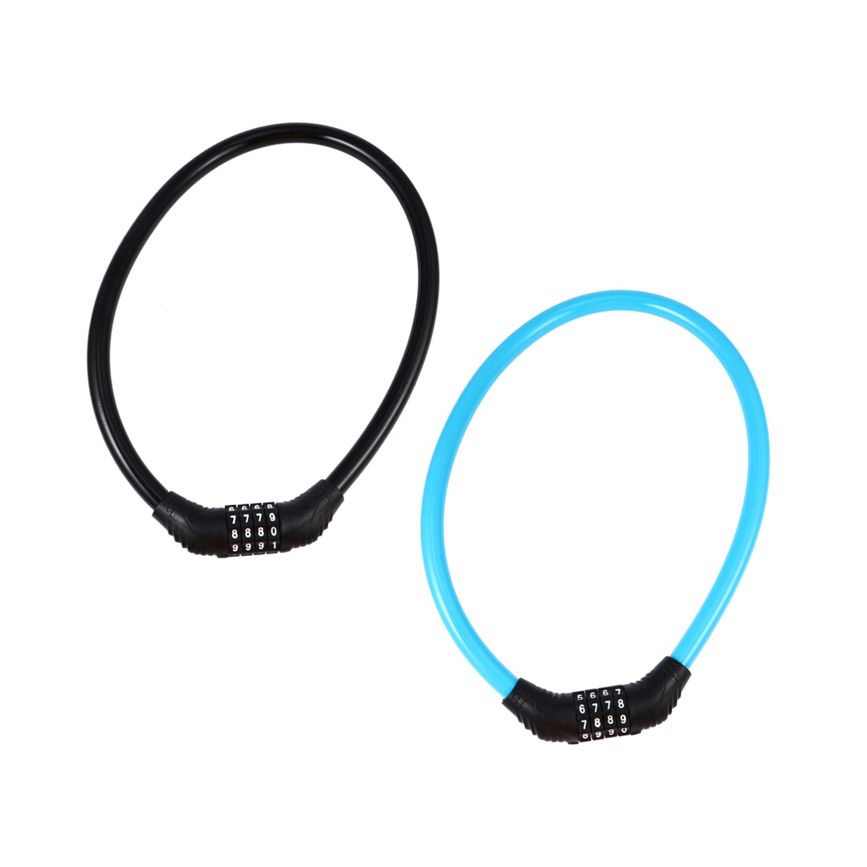 Totority Security Bike Lock 2pcs Combination Lock 4- Code Flexible Bendable for Bicycles Random Color