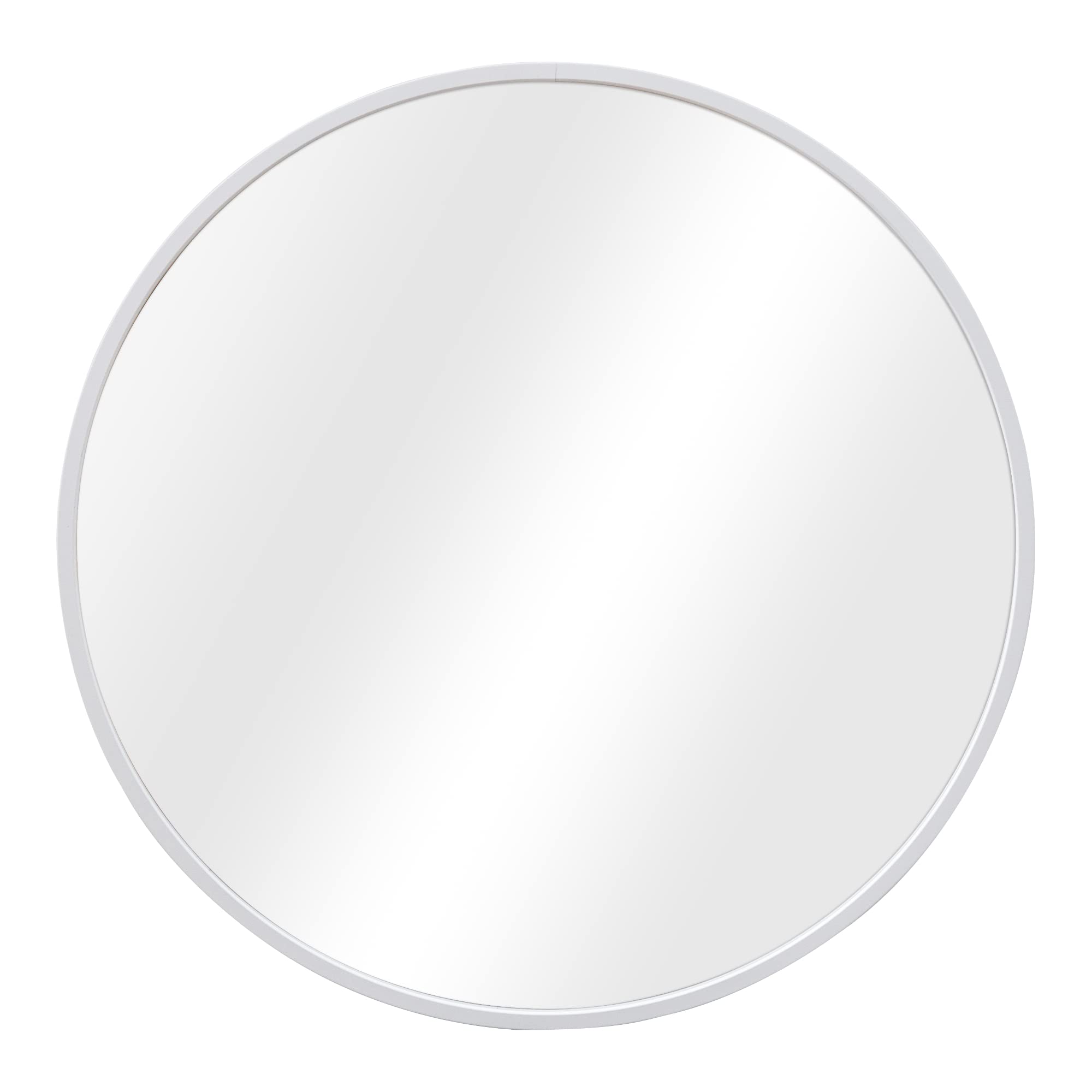 [en.casa] Specchio Rotondo da Parete Ø 50 cm Specchio da Bagno con Cornice in Alluminio - Bianco