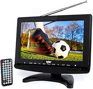 Tyler TTV706 10” Portable Widescreen 1080P LCD TV with Detachable Antennas, HDMI, USB, RCA, FM Radio, Built in Digital Tuner, AV Inputs, AC/DC, (3) Antennas, and Remote Control