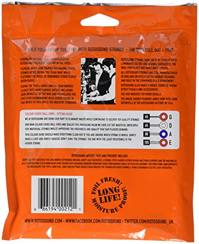 Rotosound CRS RN66LD Jeu de Cordes Swing Basse Vintage 45-105 - Les Beatles, Paul McCartney, John Lennon, RIngo Starr, George Harrison Rotosound CRS RN66LD Jeu de Cordes Swing Basse Vintage 45-105 – Image 3