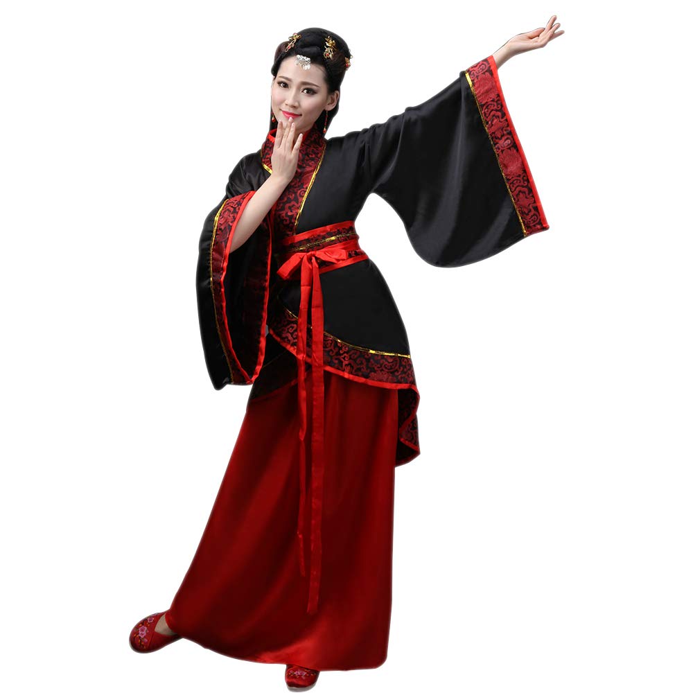 BOZEVON Ropa de Mujer Traje Tang - Traje Tradicional de Estilo Chino Antiguo Vestidos de Hanfu - para Show de Escenario Actuaciones Cosplay