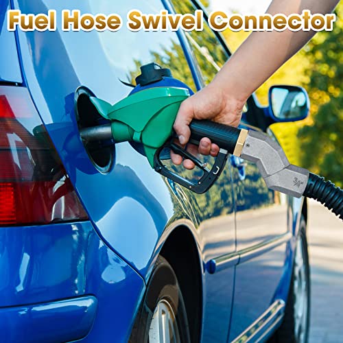 Shimeyao 3 Pcs Fuel Hose Swivel Zinc Alloy 360 Rotating Connector for Fuel Transfer Pump Nozzle Multi Plane Swivel Kit(3/4 Inch,Grey)