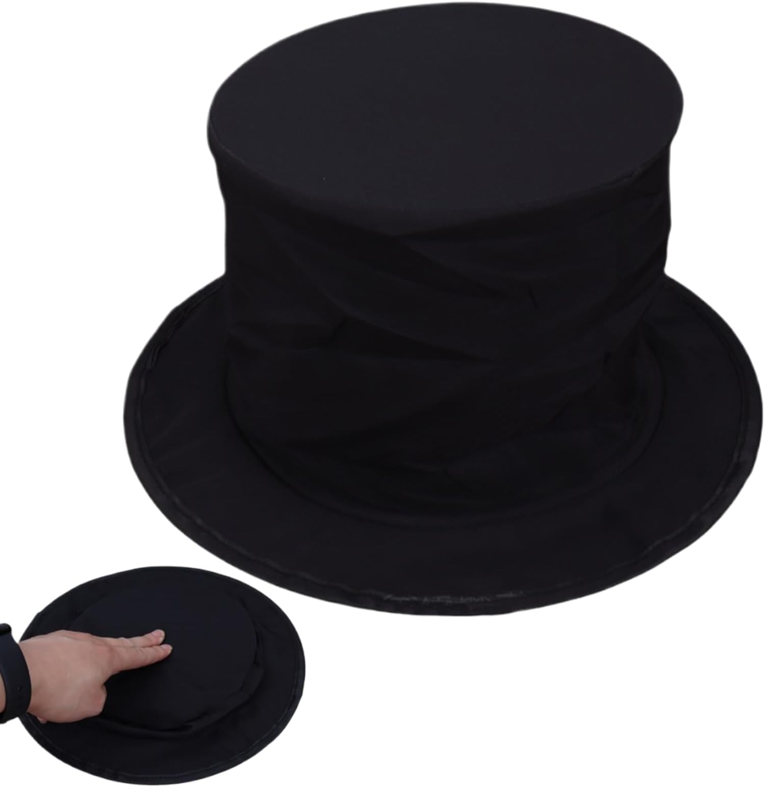 Magicians Spring Hats - Black Folding Top Hat, Magician Hat With Secret Compartment, Stage Props Perform Accessories, For Kids Teen Boys Adults, For For Dress Up Fancy Circus Birthday Party Supplies