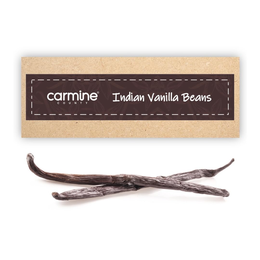 Carmine County All Natural Indian Vanilla Beans (2 Pods) Vacuum Sealed - Grade A (B0C5JM98BQ) Amazon Price History, Amazon Price Tracker