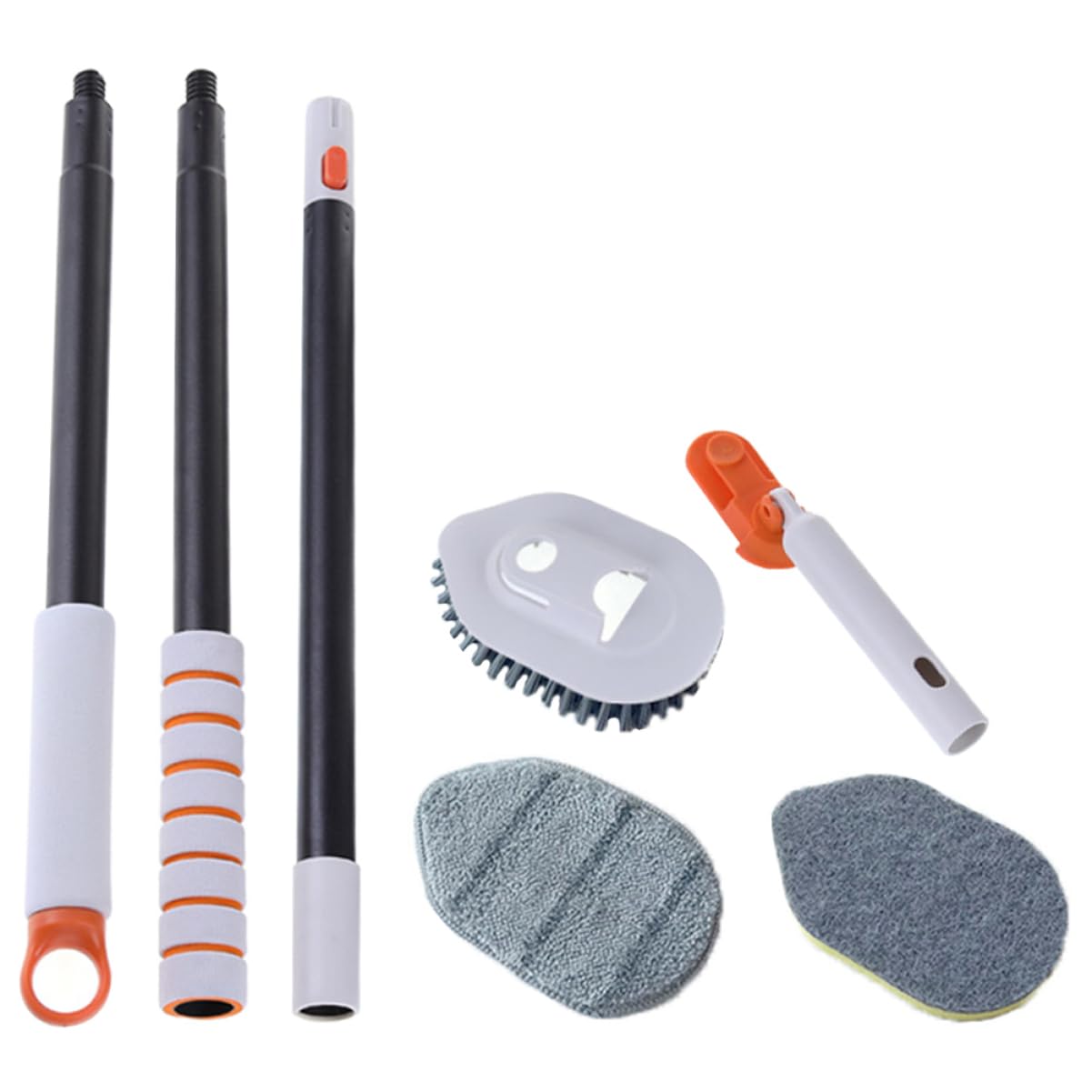 Brosse à récurer extensible multifonction avec poils durs – Idéal pour nettoyer les joints de carrelage et les douches et les taches tenaces – Outil de nettoyage efficace