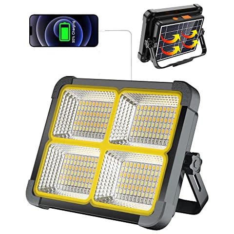 Foco LED Recargable 100W con Panel Solar Cover