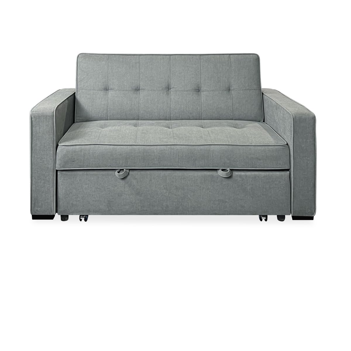 amuéblate online Sofá Cama de 2 Plazas Modelo Lite, Diseño Moderno, Práctico, Cómodo y Funcional, con Reposabrazos, Madera, Cemento, 167cm (Largo) x 90cm (Fondo) x 96,5cm (Alto)