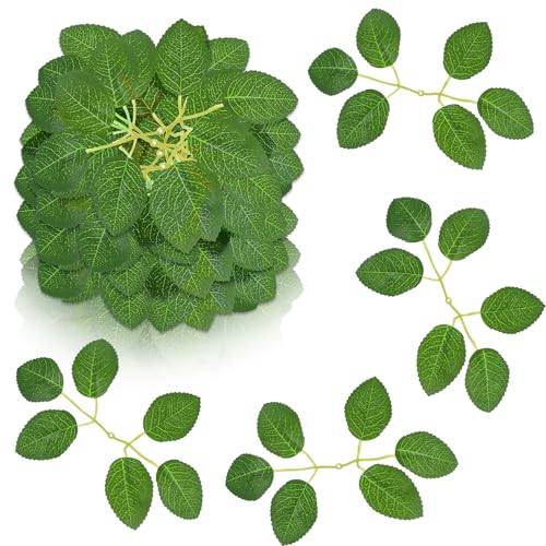 50 Stück Künstliche Blätter Deko Für DIY Gefälschtes Grünes Blätters Grüne Bastelblätter Gemischte Blätter Blätters Künstlich für Party Hochzeit Garten Weihnachten Dekoration Hochzeitssträuße