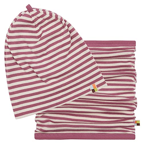 Bonnet + écharpe tubulaire loud + proud anti-irritation en coton bio Raisin GOTS