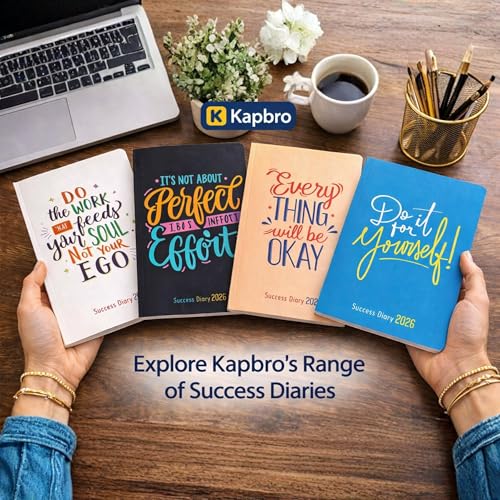Image of Success Diary 2026 A5 Ruled Notebook | Motivational Quote Cover | 120 Pages | 80 GSM Paper | Rounded Corners | Single Line | Daily Writing Journal (Do It Yourself)