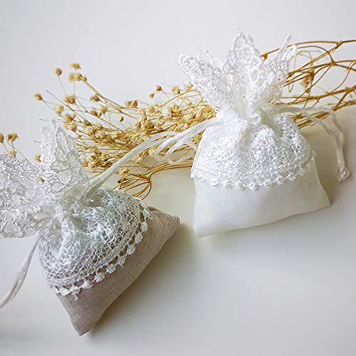 Bolsa de presente STOBOK com cordão de renda, 10 peças, sacos de presente de casamento, lembrancinha