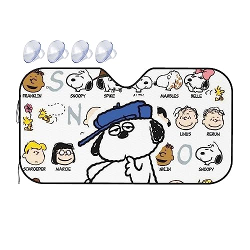 スヌーピー オラフ サンシェード 車 フロント キャラクター フロントシェード 130x70cm カーサンシェード 軽自動車 吸盤 車用サンシェード フロントガラス 遮光 断熱 日よけ 車中泊