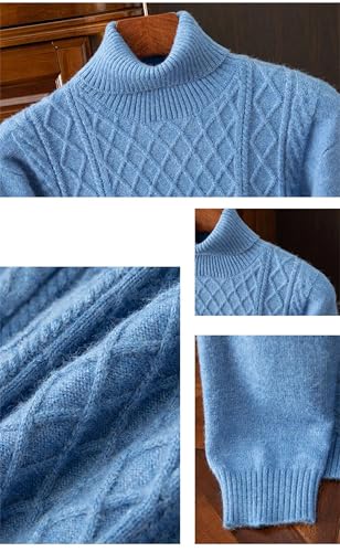 UIOKLMJH Men's Wool Blend Sweater Mandarin Collar Long Sleeve Pullover Autumn Winter Casual Clothing3